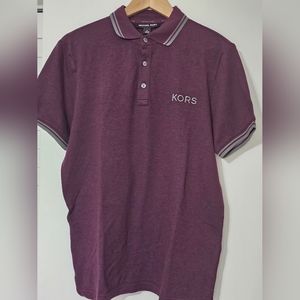 Michael Kors, Short Sleeve Polo,  Color Burgundy, Size S